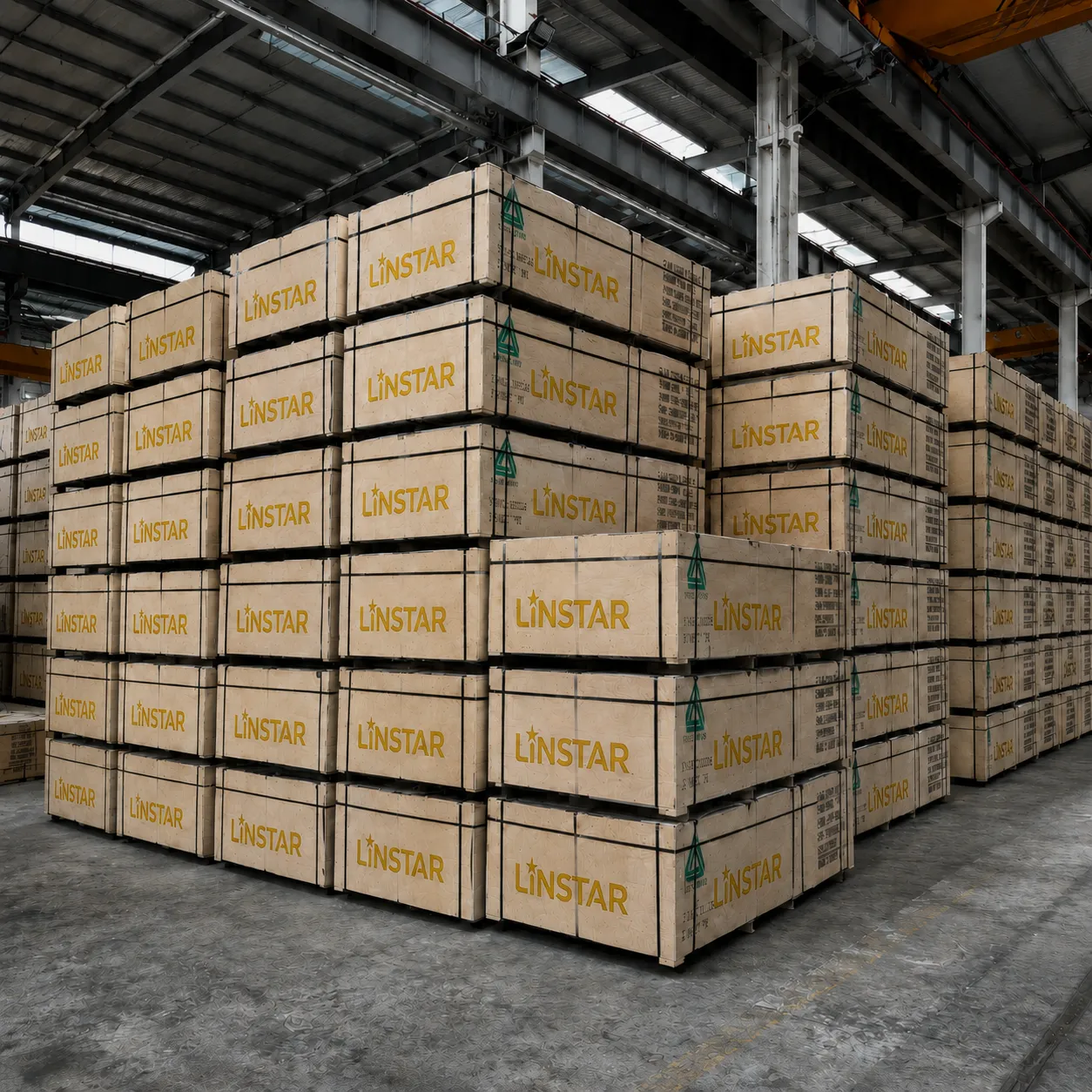 Pre-shipment release check for packed plywood crates with shipping marks